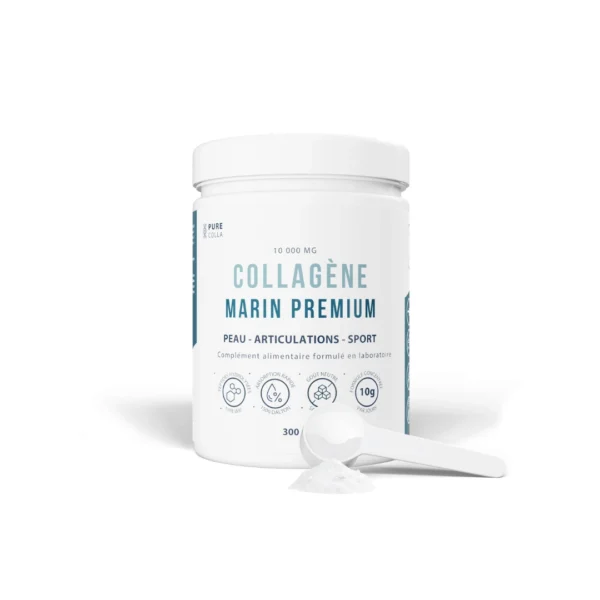 comment reconnaitre un collagène marin de bonne qualité ? pot avec scoop fond blanc