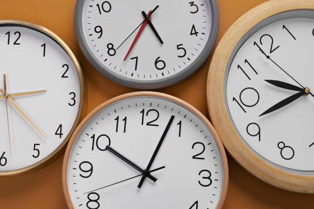 Blog PureColla Horloges représentant le timing de la prise de collagène